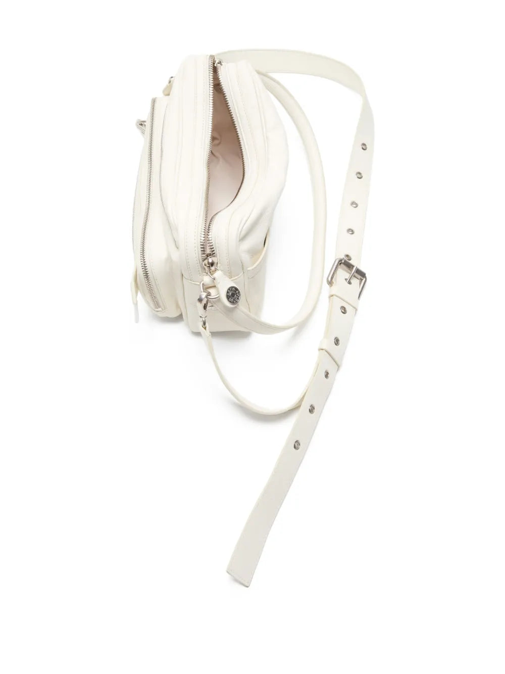 Acne Studios Triple Zip Leather Shoulder Bag — Same as shown — Size One Size — Back View