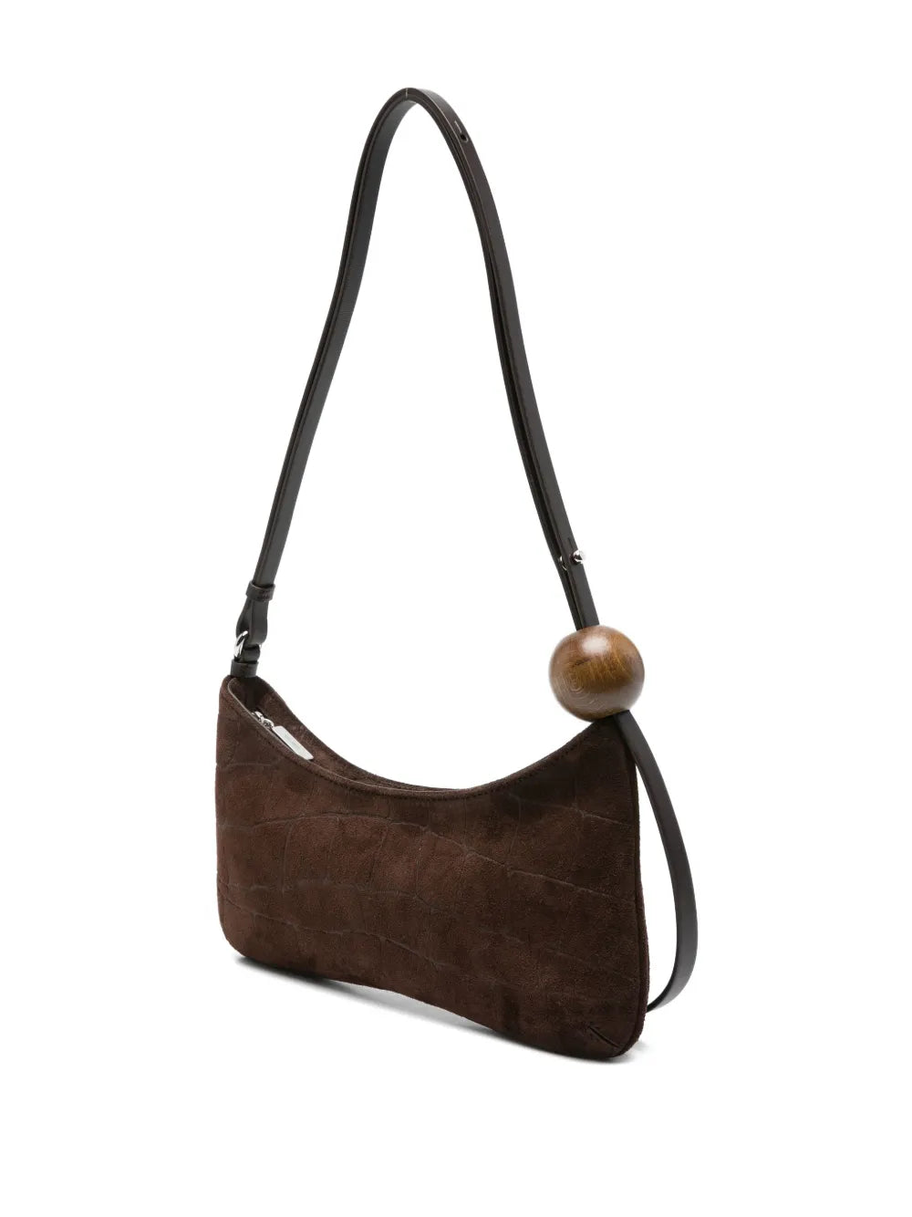 Jacquemus Le Bisou Crocodile Effect Wood Bead Shoulder Bag — Same as shown — Size One Size — Back View