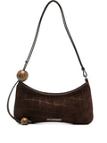 Jacquemus Le Bisou Crocodile Effect Wood Bead Shoulder Bag — Same as shown — Size One Size — Front View