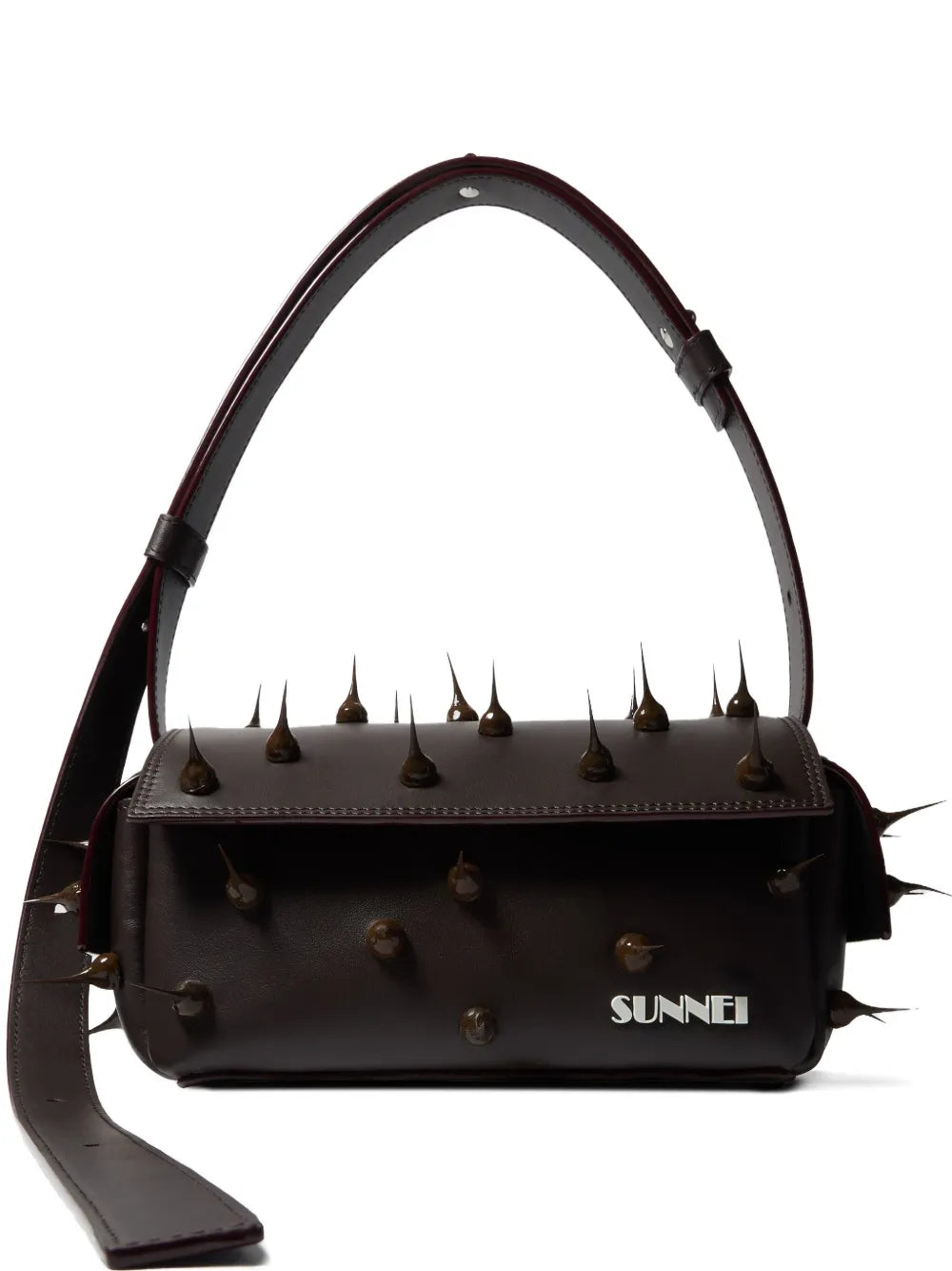Sunnei Small Spiky Labauletto Leather Shoulder Bag — Same as shown — Size One Size — Front View