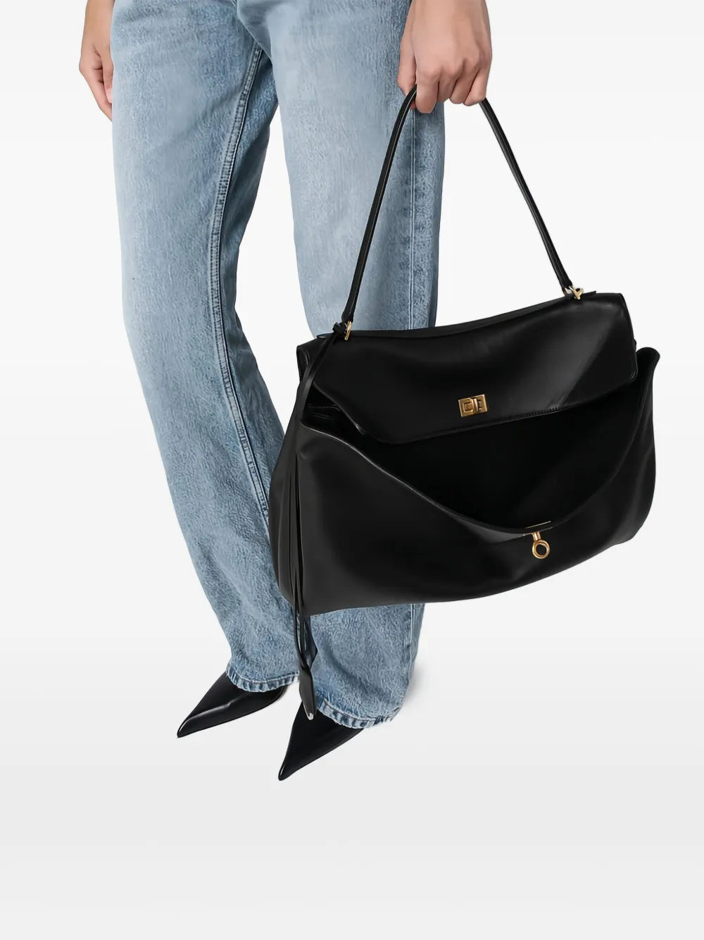 Balenciaga Leather Shoulder Bag — Same as shown — Size One Size — Side View