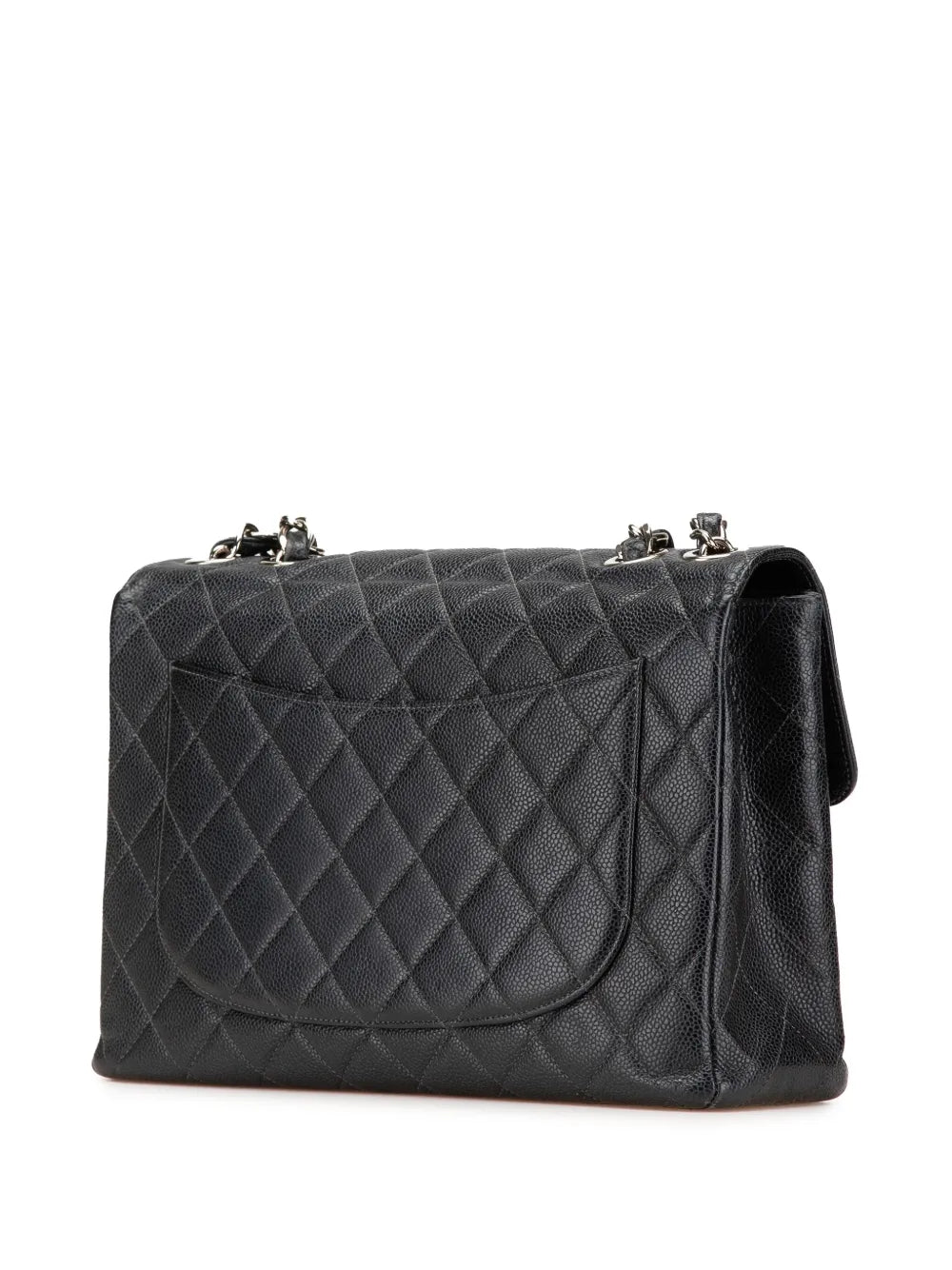 Chanel Pre Owned 2000 2002 Jumbo Quilted Caviar Single Flap Shoulder Bag — Same as shown — Size One Size — Side View