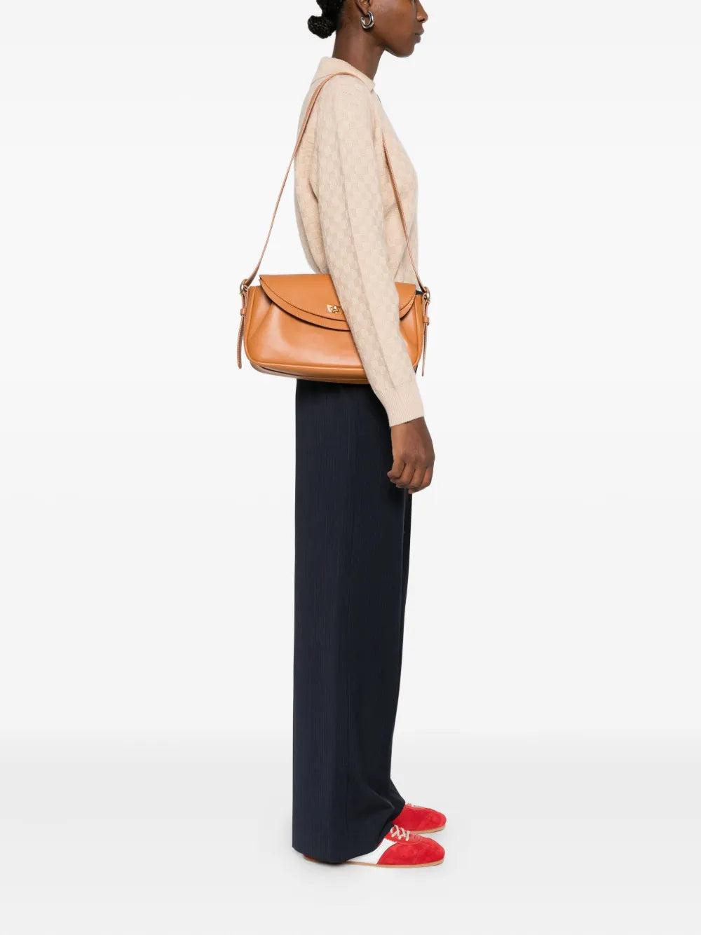 Sandro Leather Shoulder Bag — Same as shown — Size One Size — Side View
