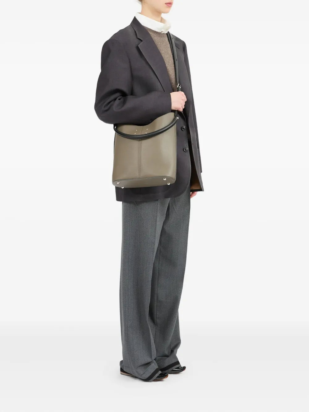 Maison Margiela Dress Age Dual Strap Leather Shoulder Bag — Same as shown — Size One Size — Side View