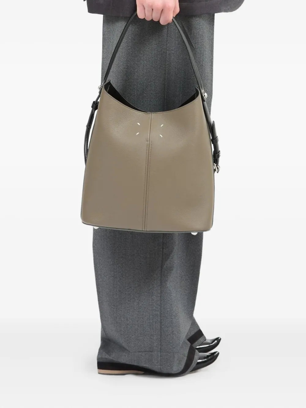 Maison Margiela Dress Age Dual Strap Leather Shoulder Bag — Same as shown — Size One Size — Back View