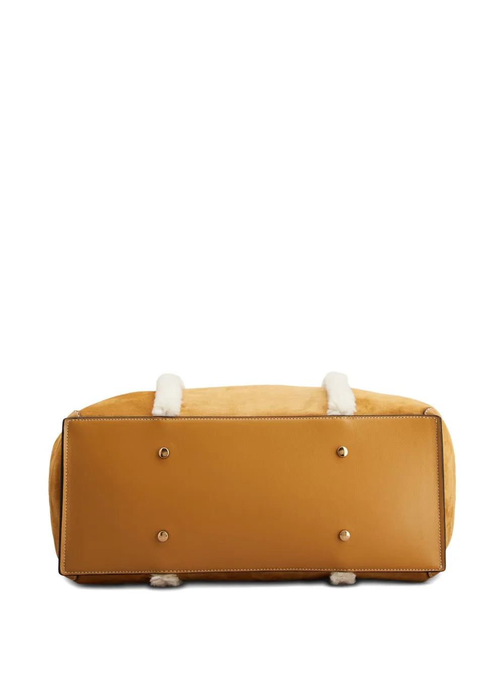 Tods Shearling Trimmed T Buckle Shoulder Bag — Same as shown — Size One Size — Back View