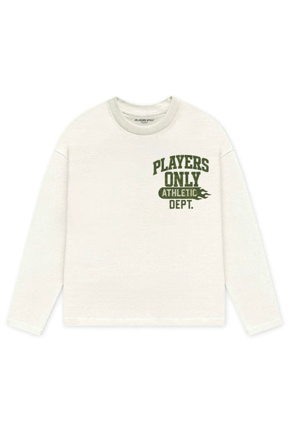 PLAYERS ONLY ECRU CAMO PRINT ATHLETIC DEPT LONG SLEEVE — Small — Front View