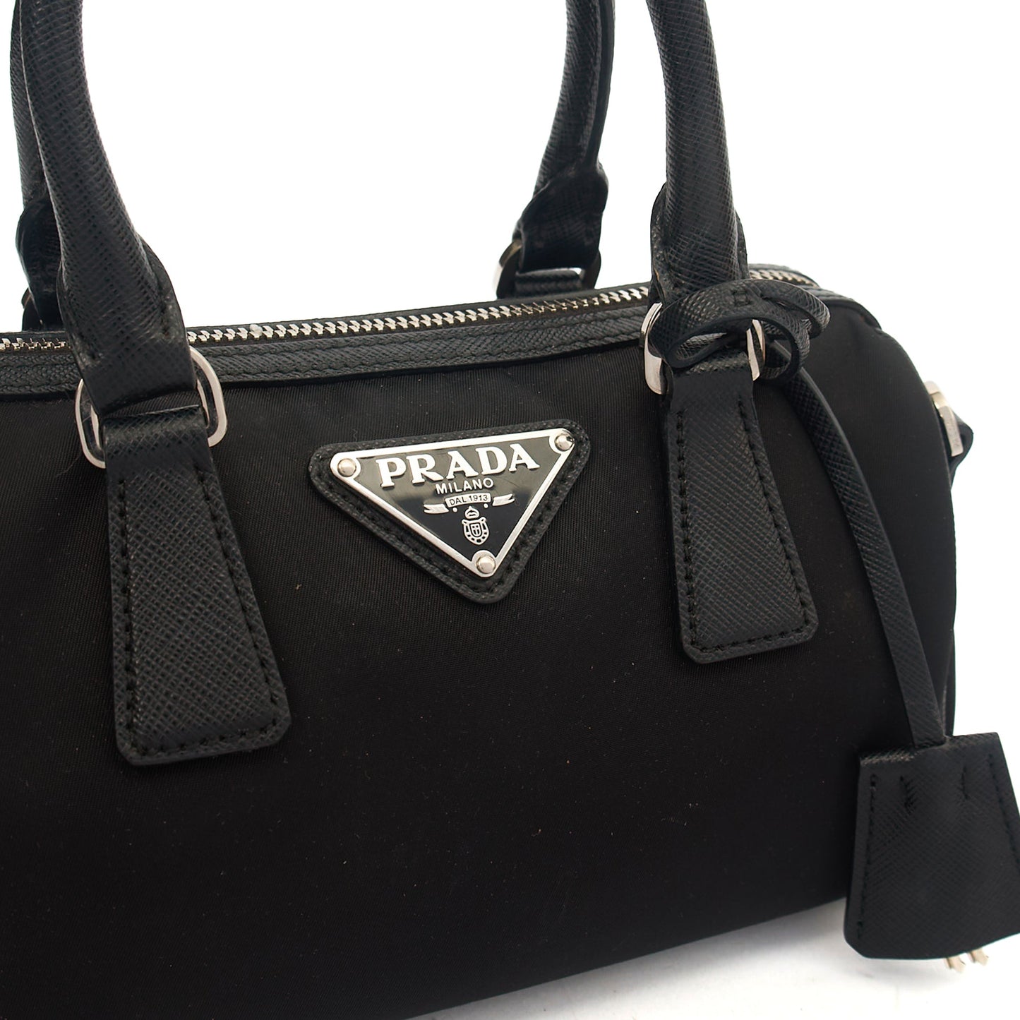 Prada Mini Bag Re-Nylon Crossbody in Black, Nylon — Lifestyle View