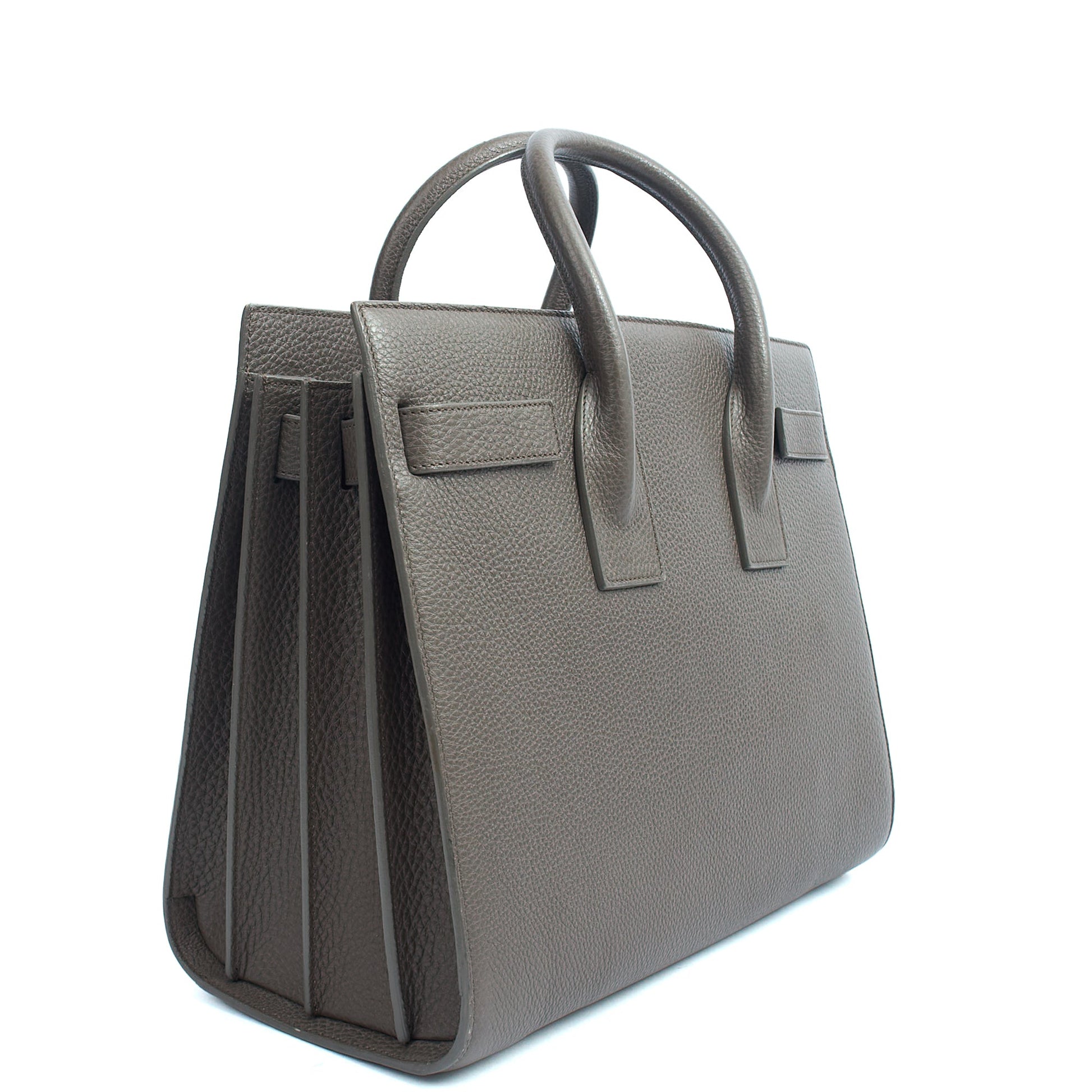 Saint Laurent Tote Sac de Jour in Taupe, Calfskin Leather — Side View
