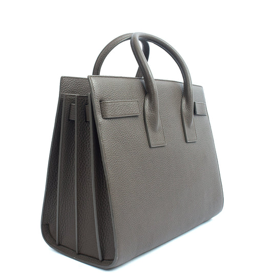 Saint Laurent Tote Sac de Jour in Taupe, Calfskin Leather — Side View