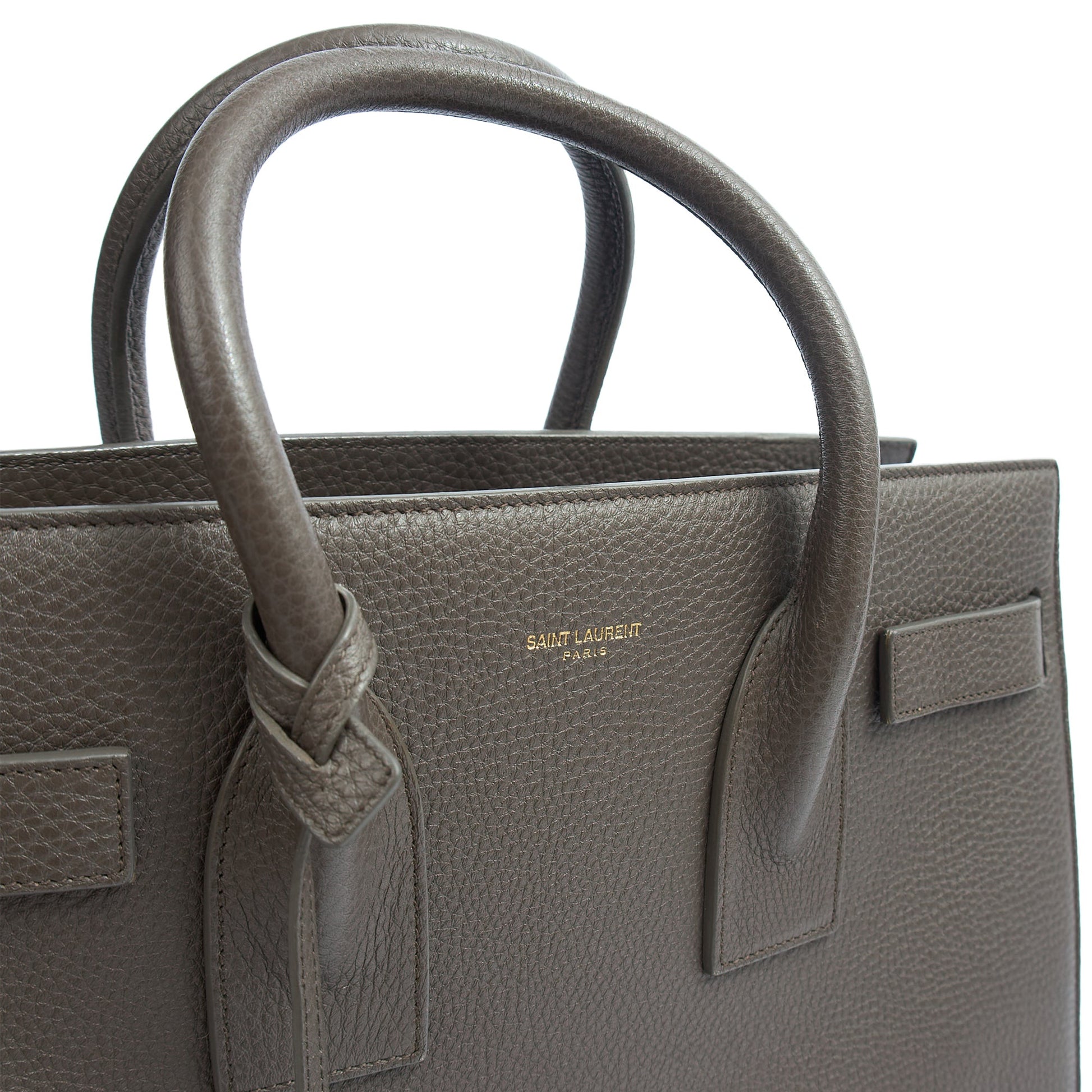 Saint Laurent Tote Sac de Jour in Taupe, Calfskin Leather — Lifestyle View