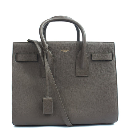 Saint Laurent Tote Sac de Jour in Taupe, Calfskin Leather — Front View
