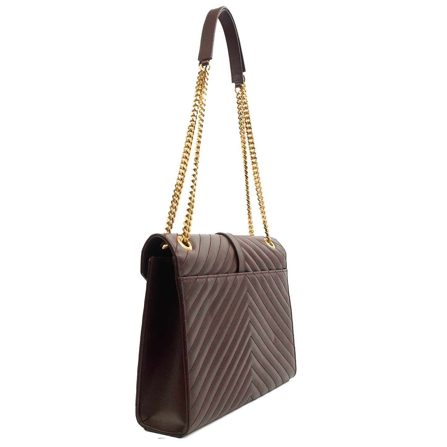Saint Laurent Shoulder Bag Envelope - Large in Purple, Leather — Top View