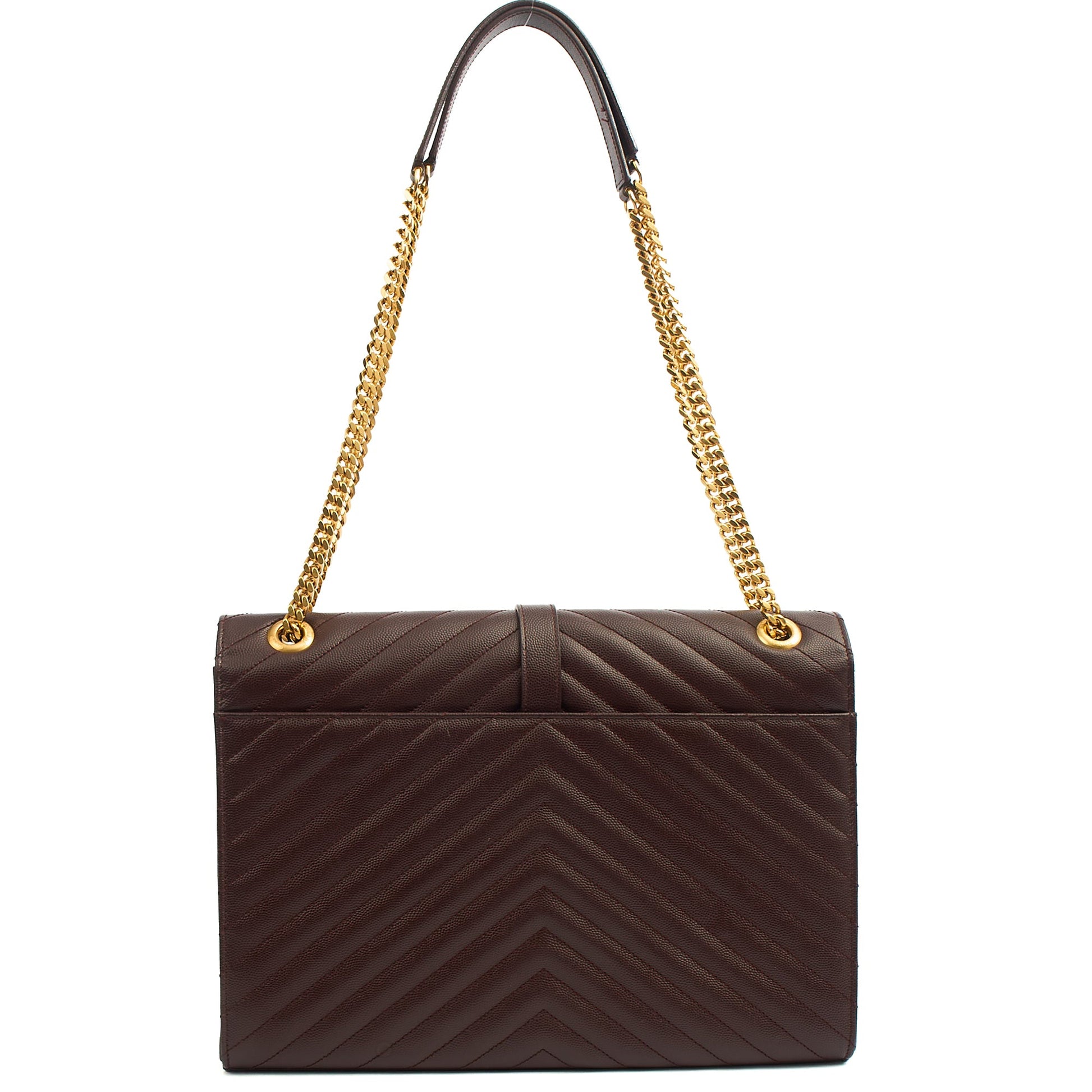 Saint Laurent Shoulder Bag Envelope - Large in Purple, Leather — Detail View