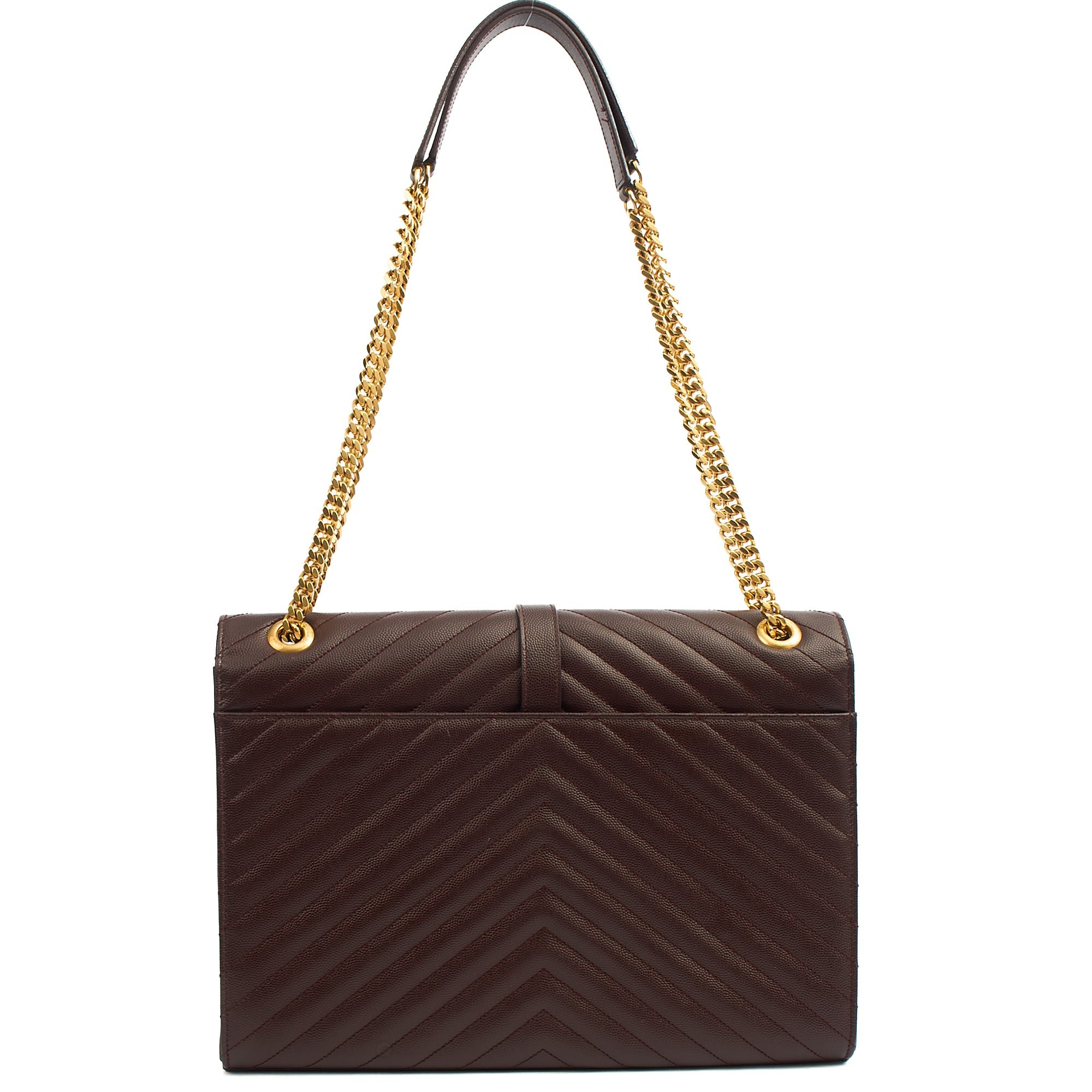 Saint Laurent Shoulder Bag Envelope - Large in Purple, Leather — Detail View