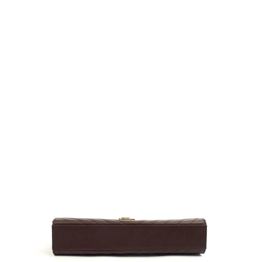 Saint Laurent Shoulder Bag Envelope - Large in Purple, Leather — Lifestyle View