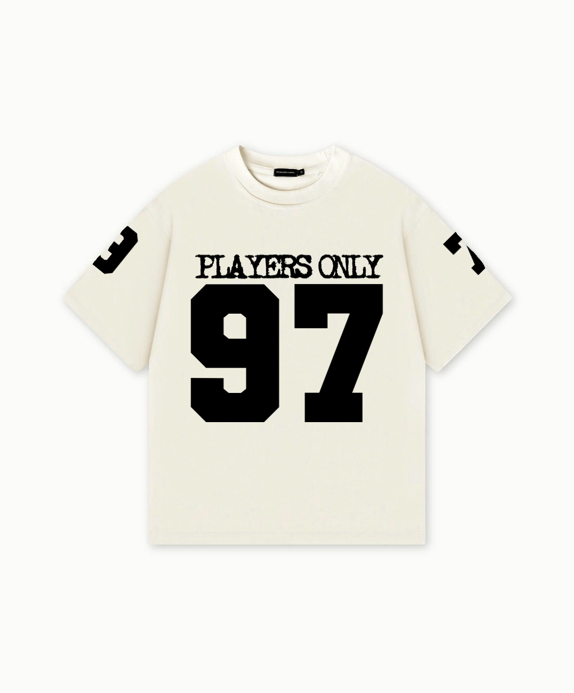 PLAYERS ONLY ECRU JERSEY TEE — Small — Front View