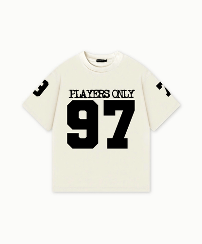 PLAYERS ONLY ECRU JERSEY TEE — Small — Front View