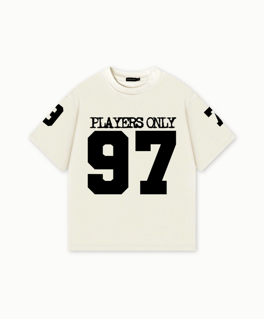 PLAYERS ONLY ECRU JERSEY TEE — Small — Front View