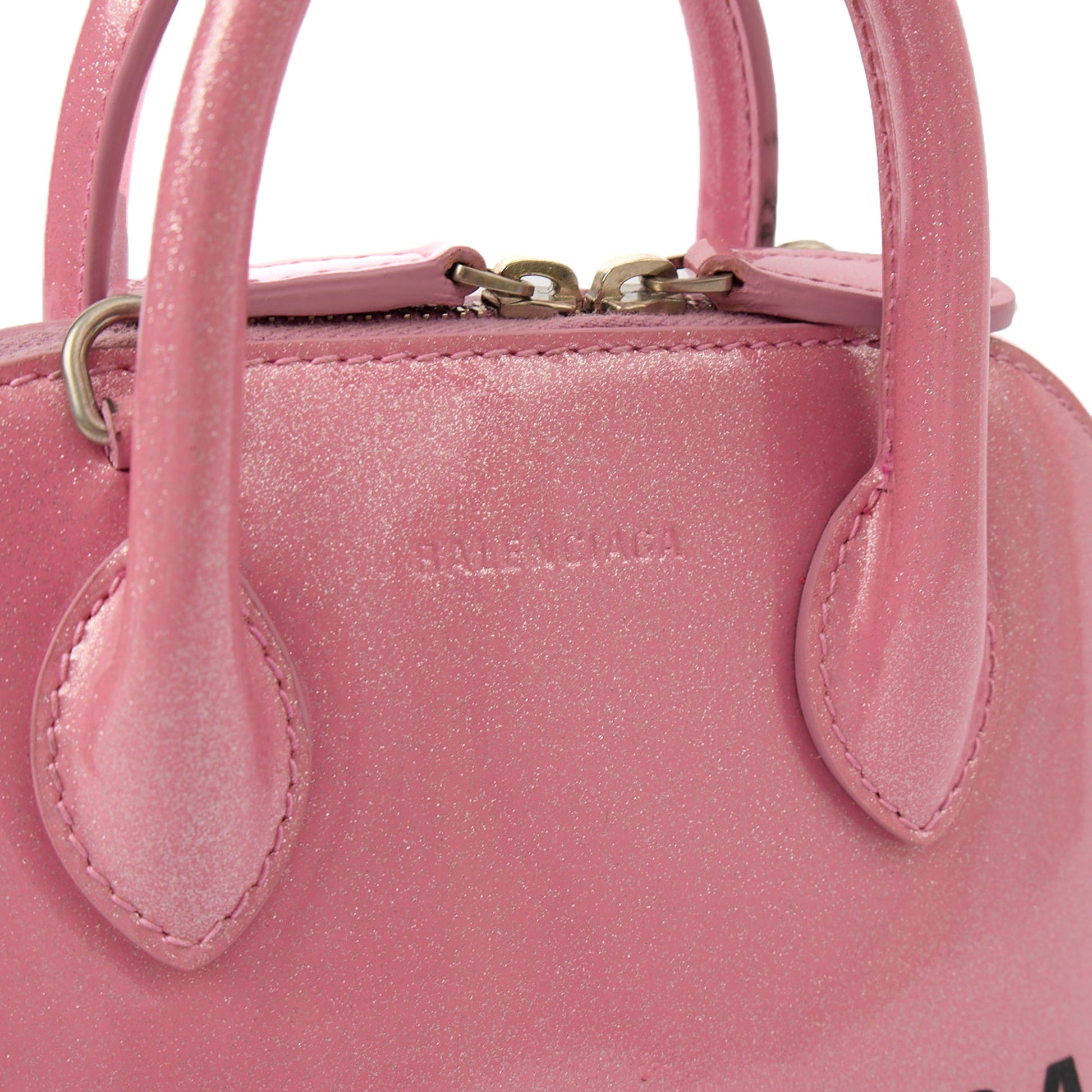Balenciaga Cross Body Ville Top Handle XXS in Pink, Patent Leather — Alternate View 13
