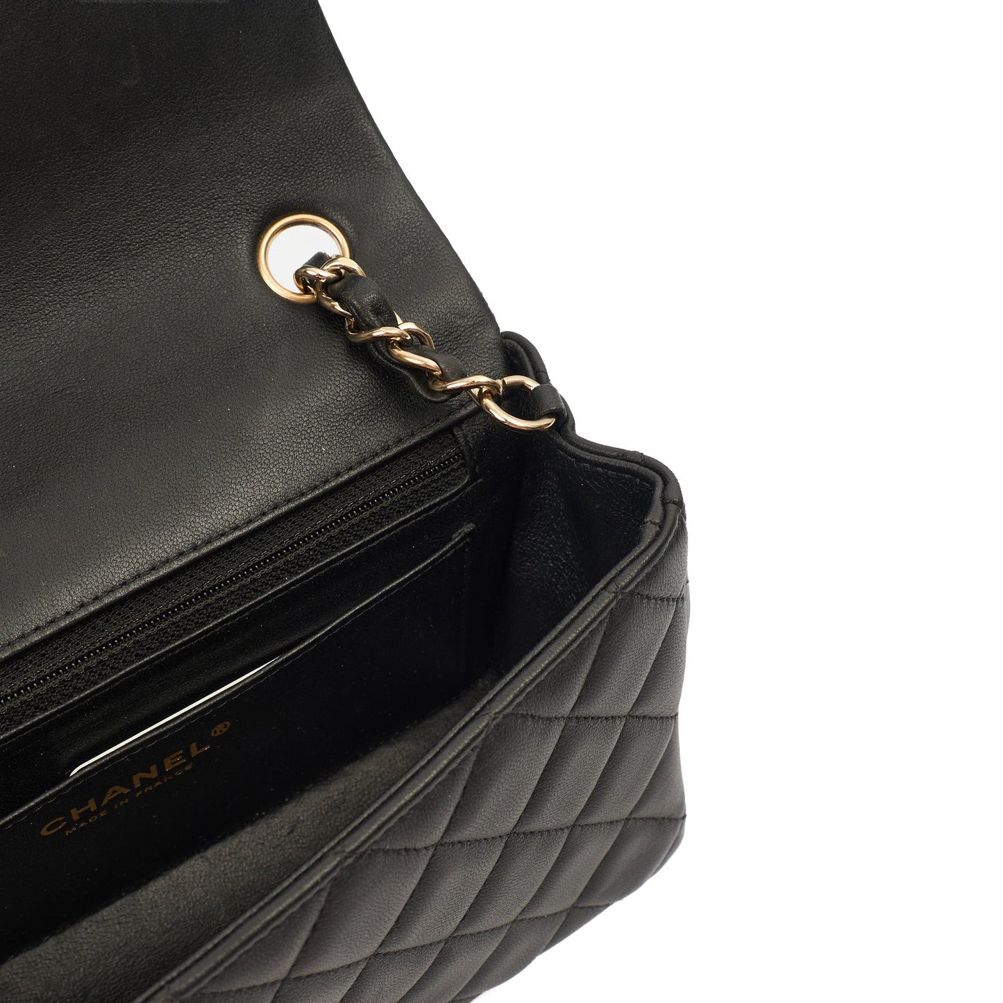 Chanel Cross Body Classic - Mini (Rectangular) in Black, Lambskin Leather — Alternate View 10