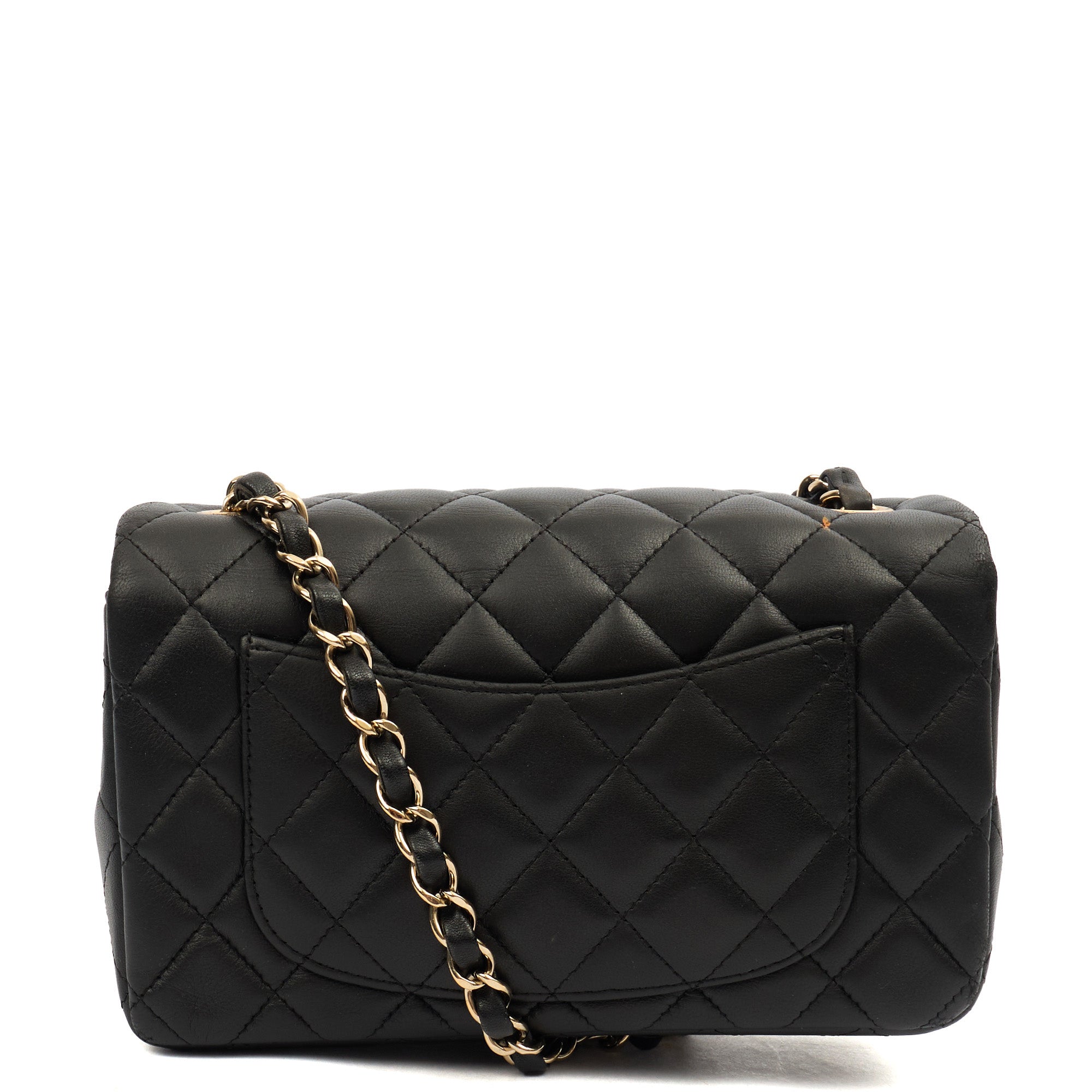 Chanel Cross Body Classic - Mini (Rectangular) in Black, Lambskin Leather — Top View