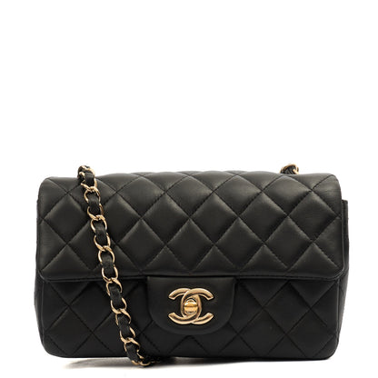 Chanel Cross Body Classic - Mini (Rectangular) in Black, Lambskin Leather — Alternate View 11