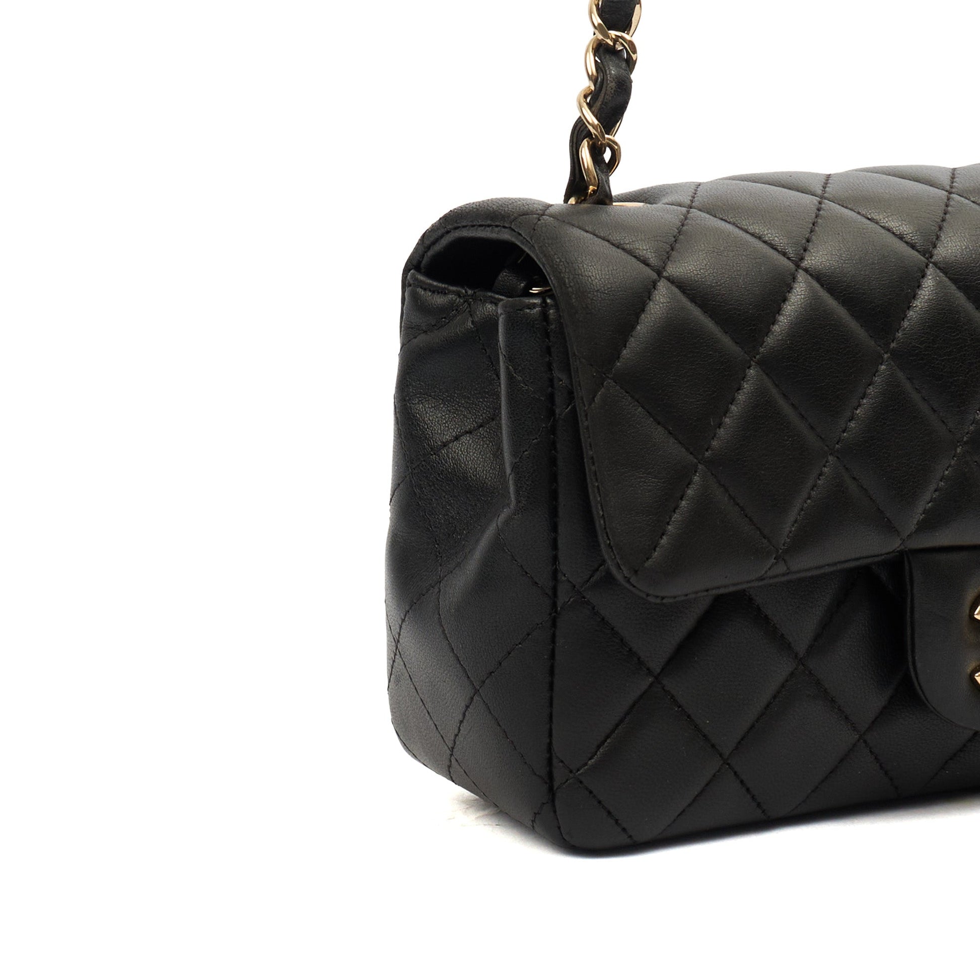 Chanel Cross Body Classic - Mini (Rectangular) in Black, Lambskin Leather — Alternate View 18