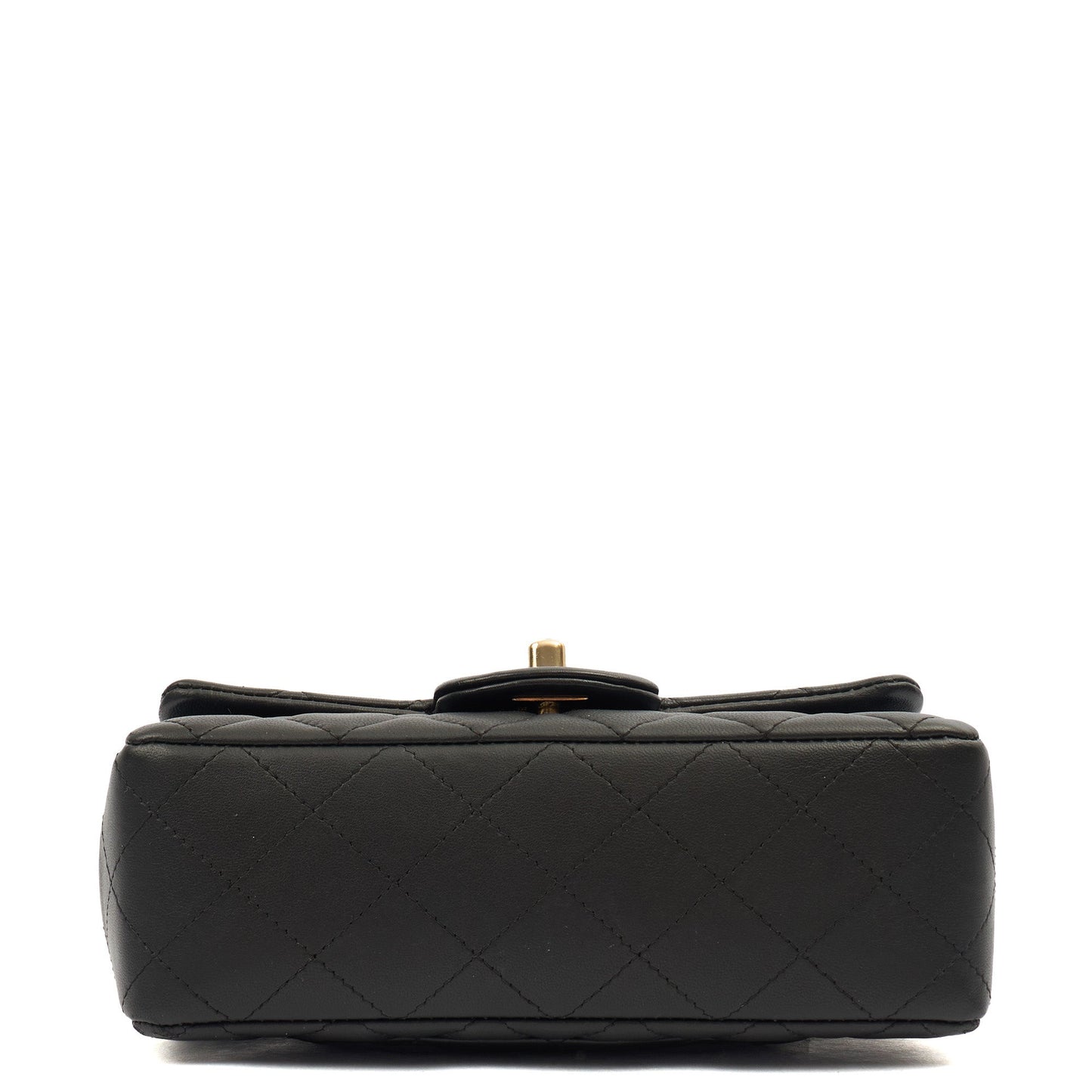 Chanel Cross Body Classic - Mini (Rectangular) in Black, Lambskin Leather — Detail View