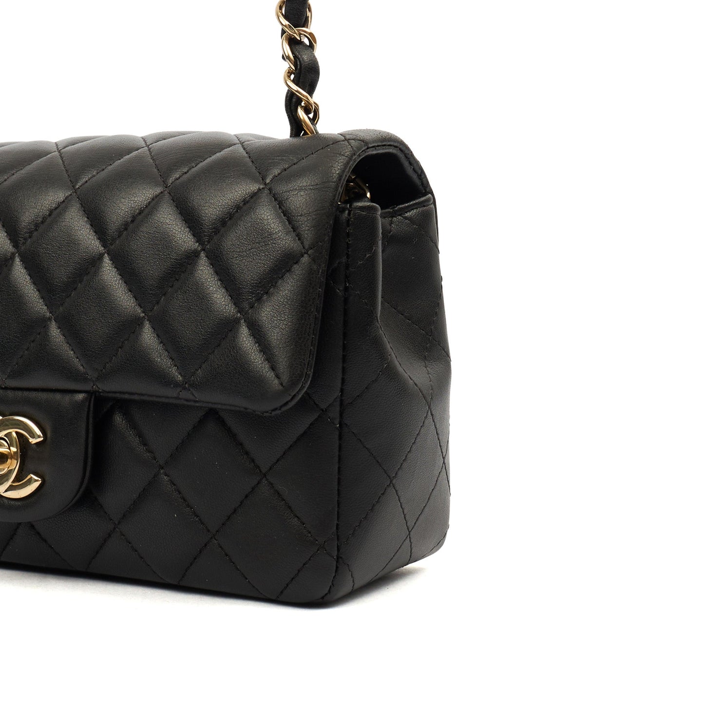 Chanel Cross Body Classic - Mini (Rectangular) in Black, Lambskin Leather — Alternate View 16
