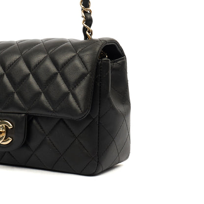 Chanel Cross Body Classic - Mini (Rectangular) in Black, Lambskin Leather — Alternate View 16