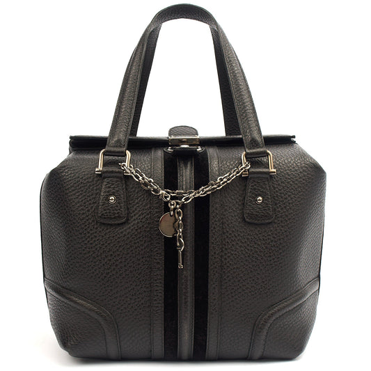 Gucci Tote Supreme Cherry Bag in Black, Leather — Front View