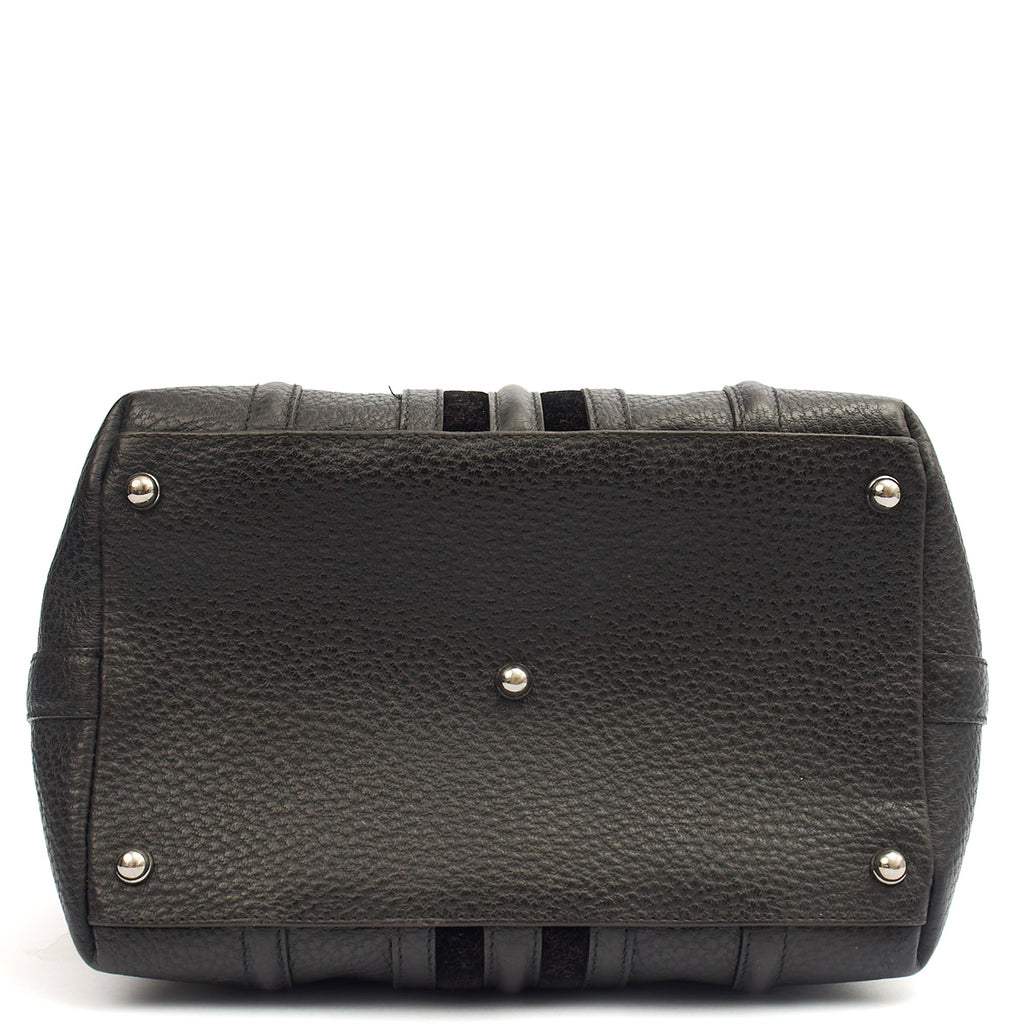 Gucci Tote Supreme Cherry Bag in Black, Leather — Detail View