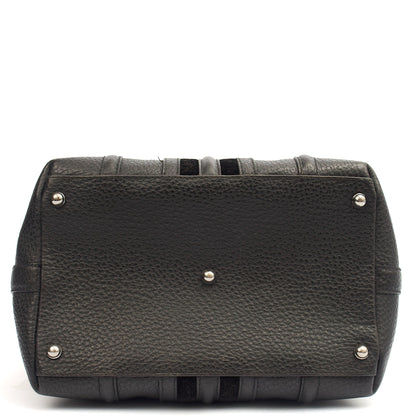 Gucci Tote Supreme Cherry Bag in Black, Leather — Detail View