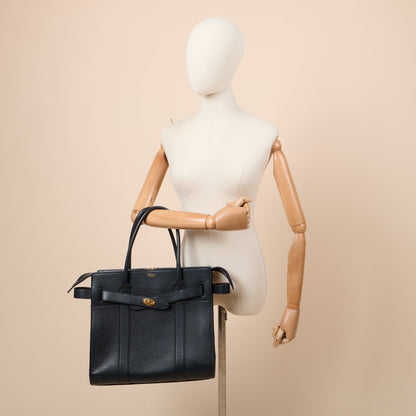 Mulberry Tote Zipped Bayswater in Black, Calfskin Leather — Side View