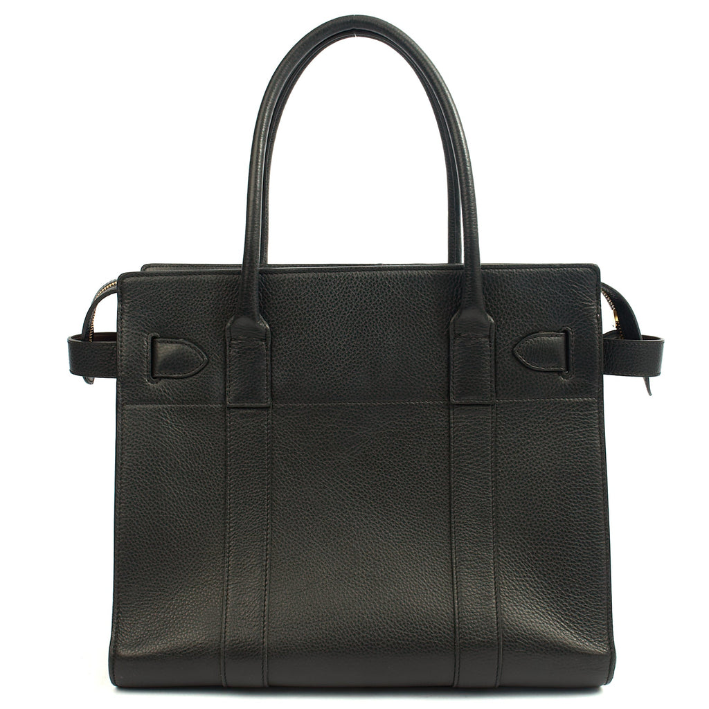 Mulberry Tote Zipped Bayswater in Black, Calfskin Leather — Top View
