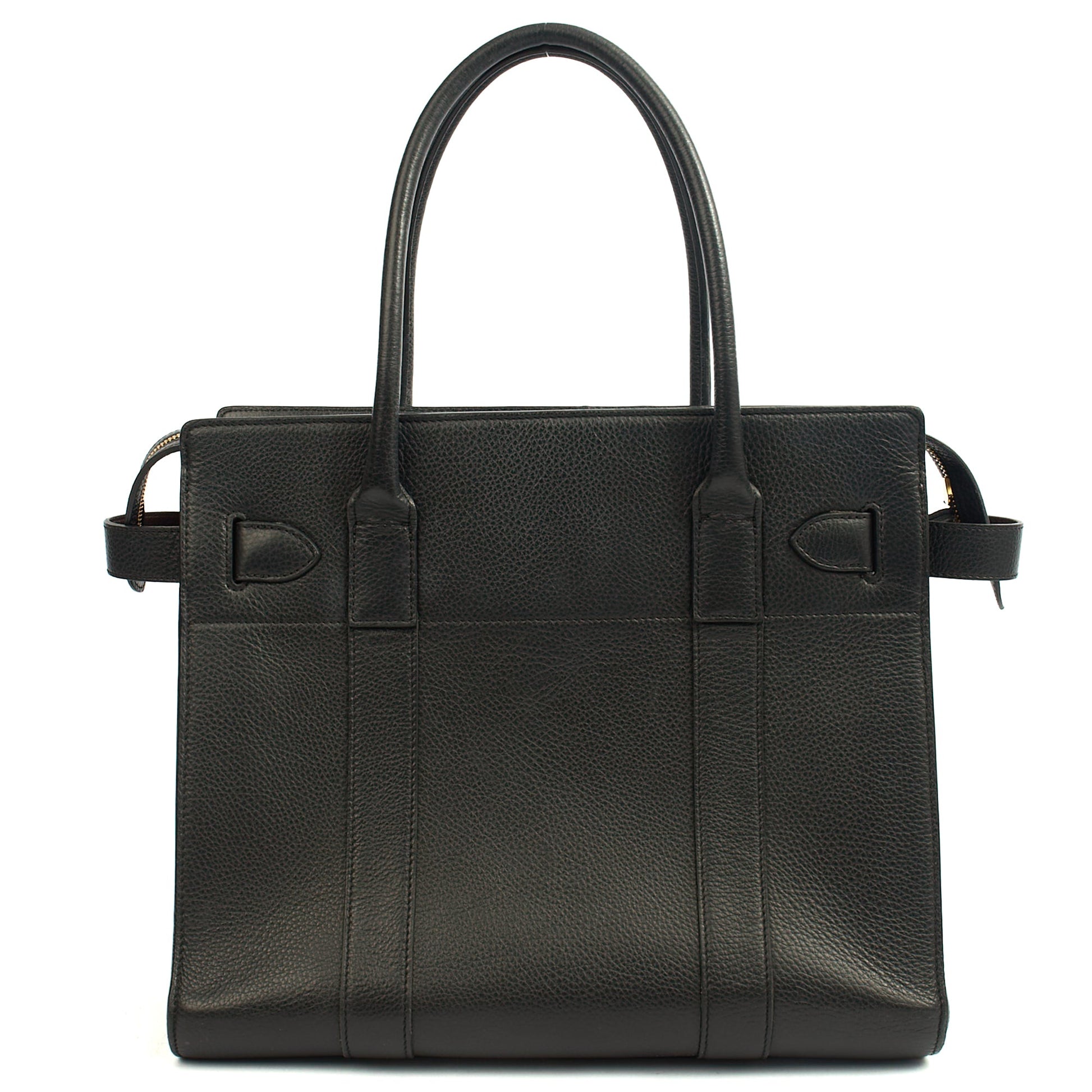 Mulberry Tote Zipped Bayswater in Black, Calfskin Leather — Top View