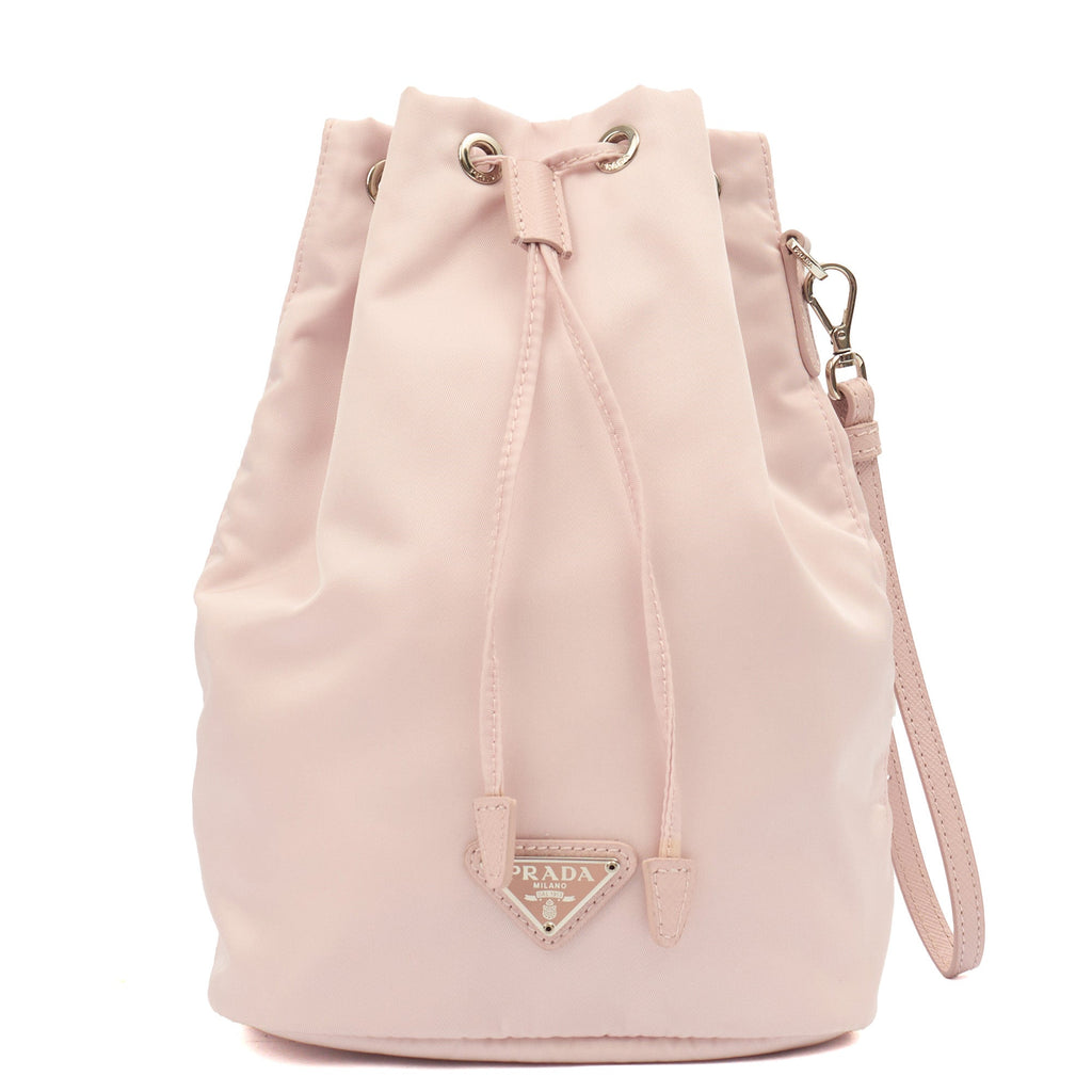 Prada Bucket Bag Bucket Bag in Pink, Nylon — Front View