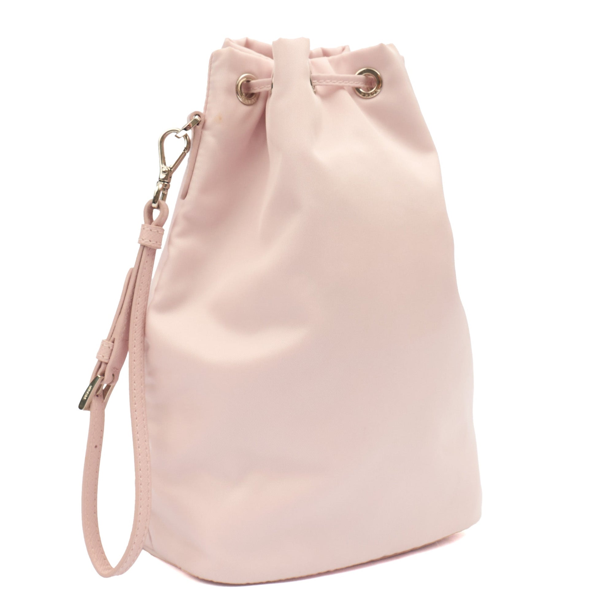Prada Bucket Bag Bucket Bag in Pink, Nylon — Back View