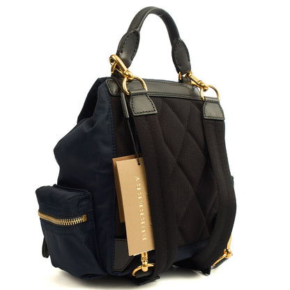 Burberry Backpack Backpack in Blue, Fabric — Side View