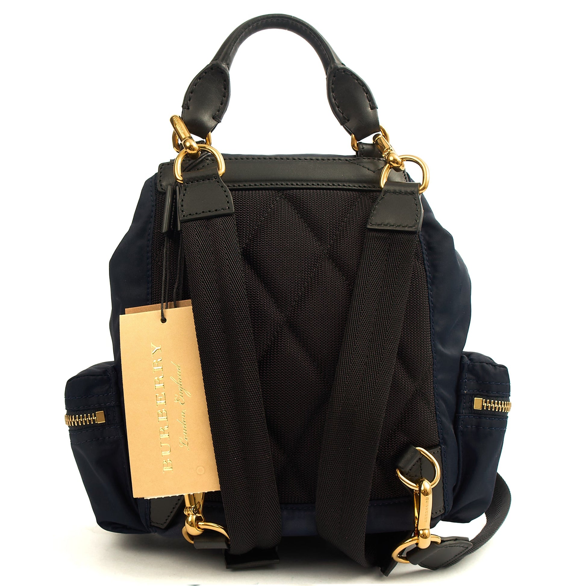 Burberry Backpack Backpack in Blue, Fabric — Back View