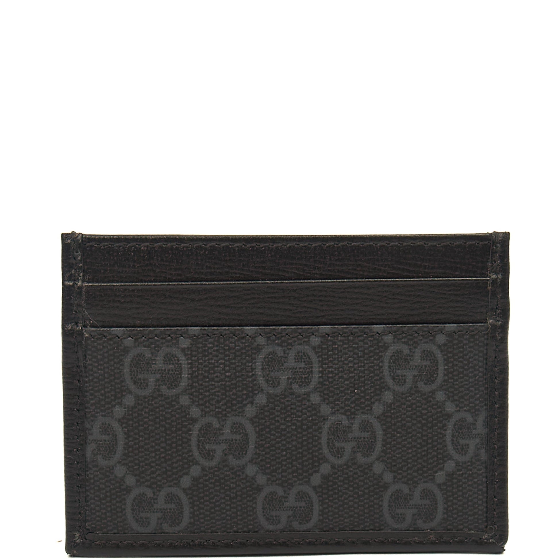 Gucci Card Holder Card Holder in Night Courrier GG Supreme, Leather — Back View