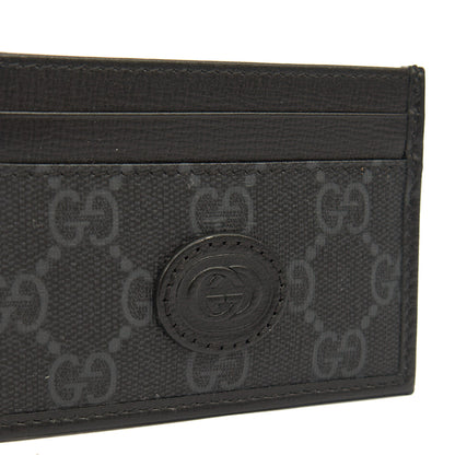 Gucci Card Holder Card Holder in Night Courrier GG Supreme, Leather — Detail View