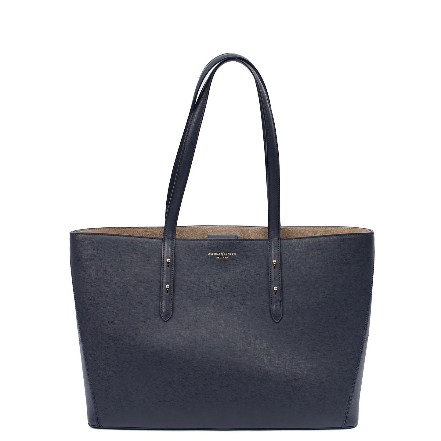 Aspinal of London Tote Regent Tote in Navy, Leather — Front View