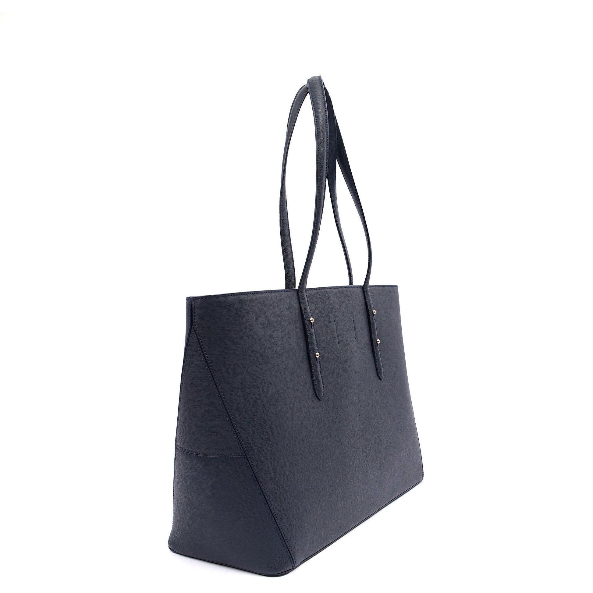 Aspinal of London Tote Regent Tote in Navy, Leather — Side View