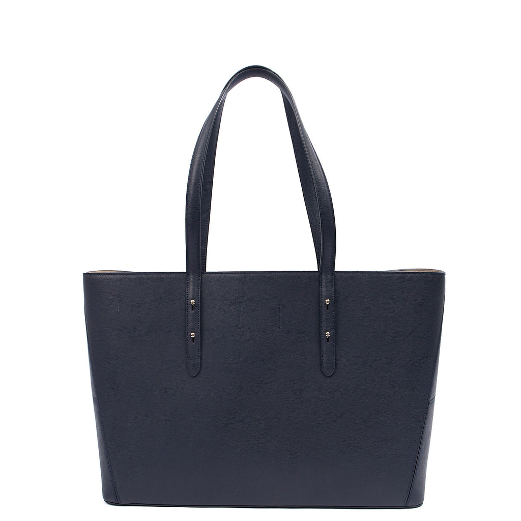 Aspinal of London Tote Regent Tote in Navy, Leather — Back View