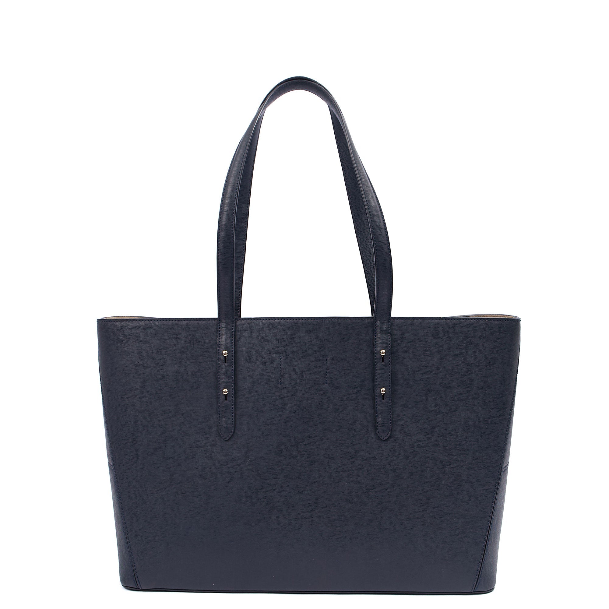 Aspinal of London Tote Regent Tote in Navy, Leather — Back View