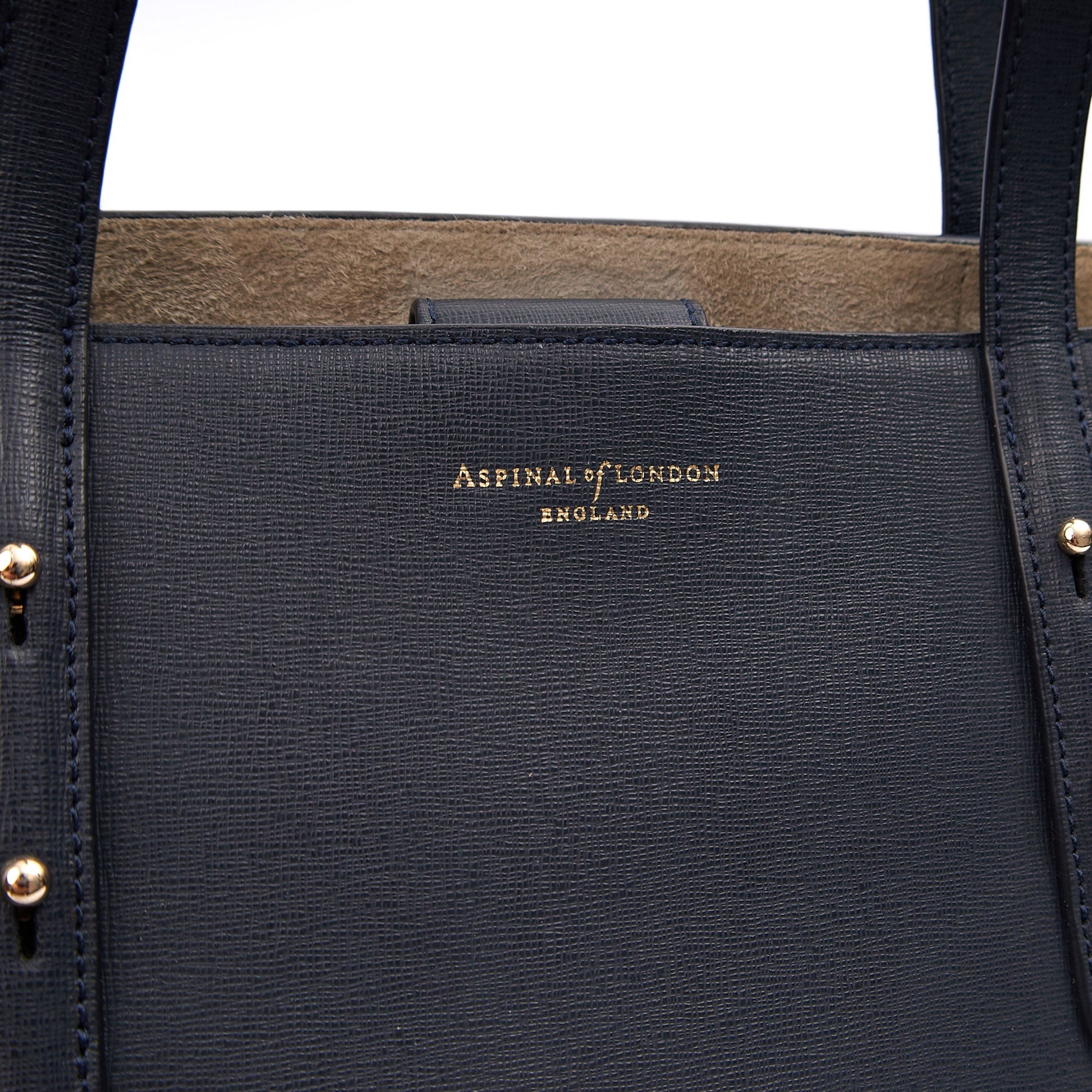 Aspinal of London Tote Regent Tote in Navy, Leather — Lifestyle View