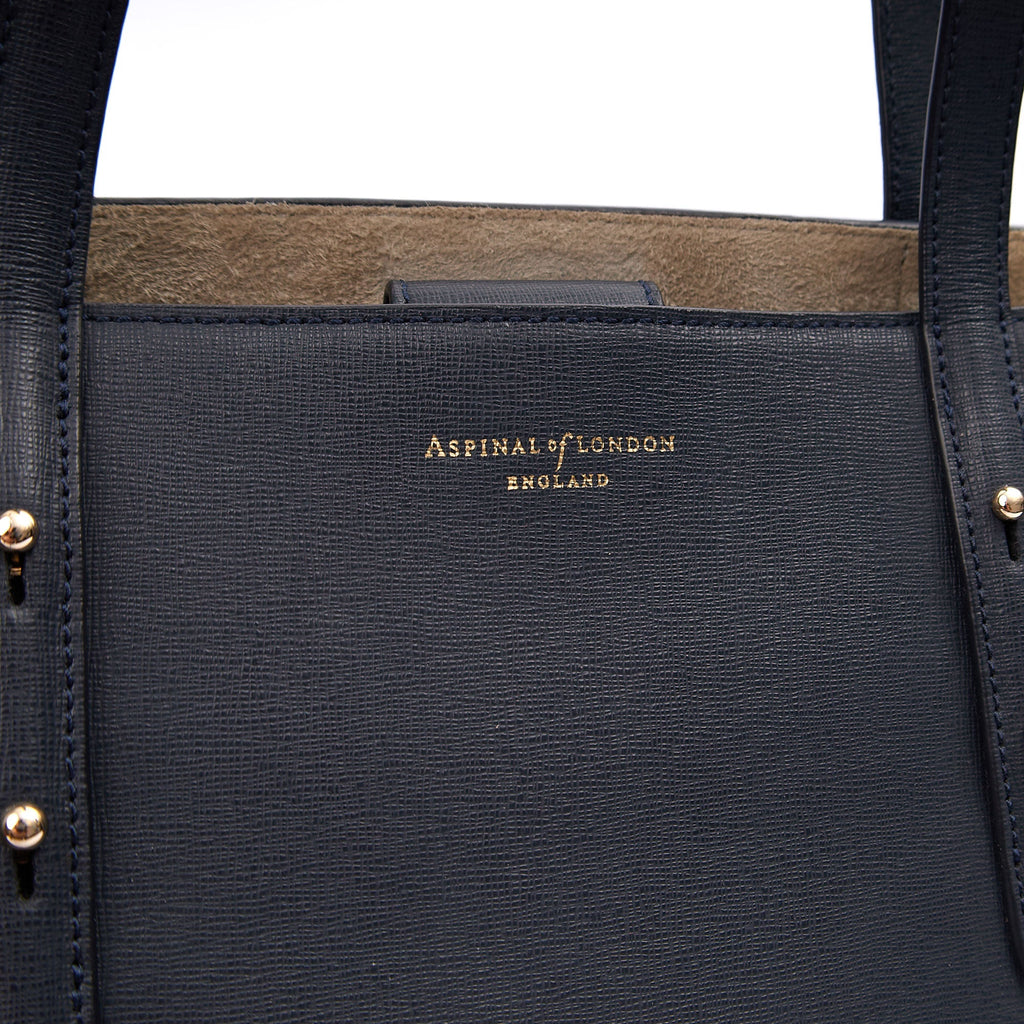 Aspinal of London Tote Regent Tote in Navy, Leather — Alternate View 12