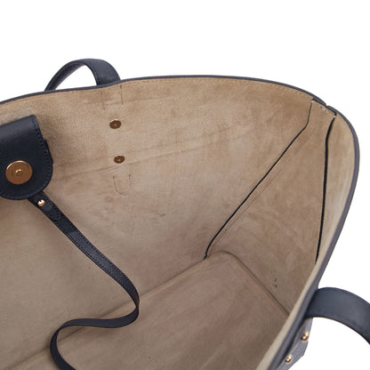 Aspinal of London Tote Regent Tote in Navy, Leather — Top View